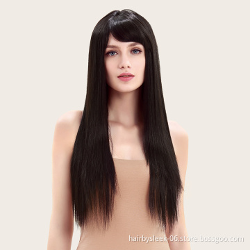 Rebecca long synthetic hair wigs straight super soft fiber weave machine made wigs wholesale synthetic wigs for women